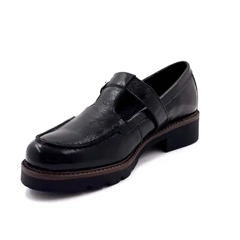 Mocassin Ivoire co 11344a Salome Cuir Naplack Noir Ivoire Chaussures