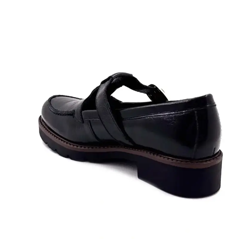 Μοκασίνι Ivoire co 11344a Μαύρο δερμάτινο νάπλακ Salome Ivoire Chaussures