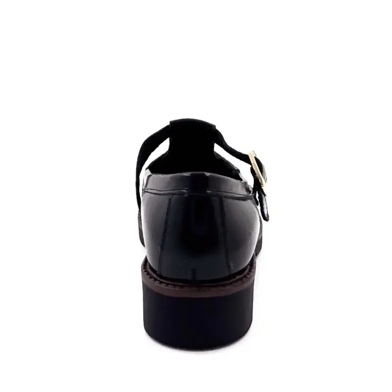 Μοκασίνι Ivoire co 11344a Μαύρο δερμάτινο νάπλακ Salome Ivoire Chaussures