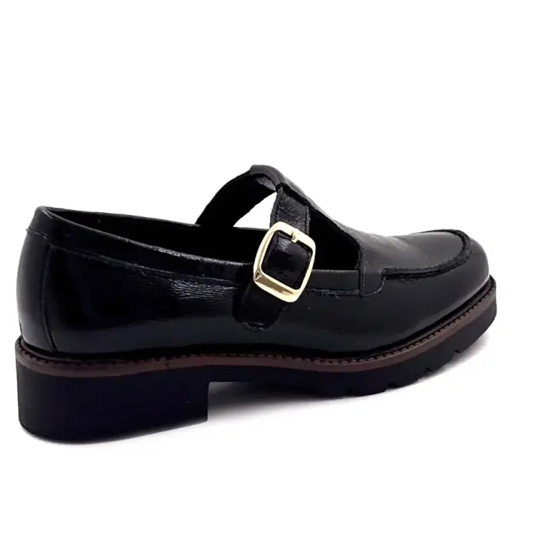 Ivoire moccasin co 11344a Sort lædernaplack Salome Ivoire Chaussures