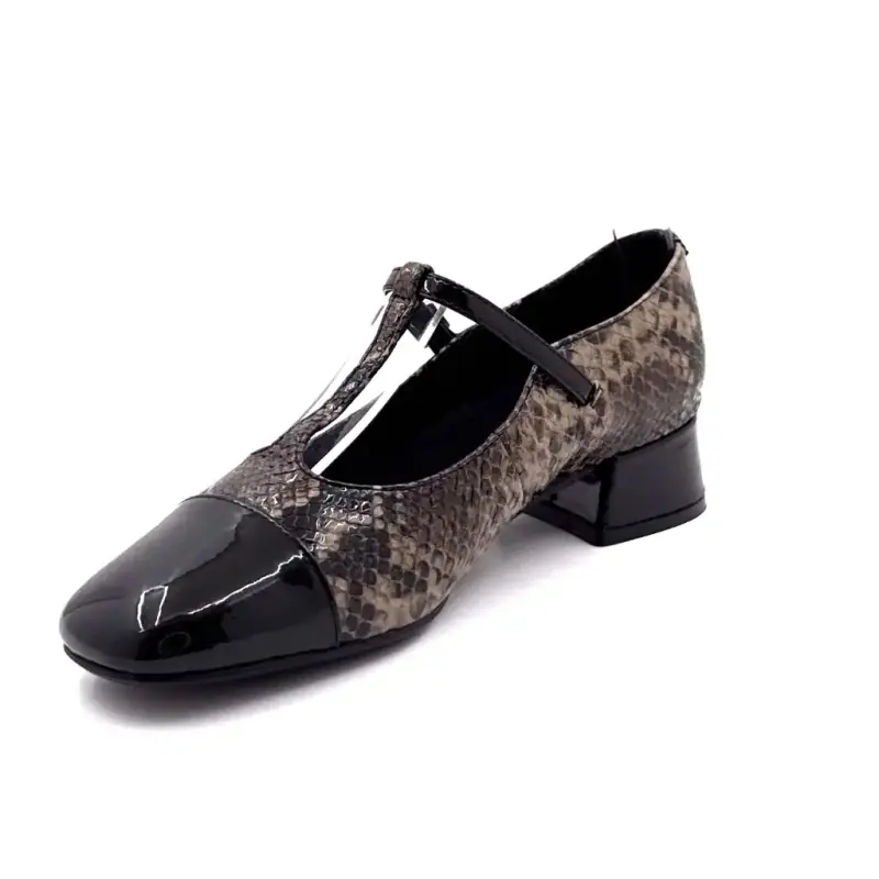 Baleriny Salomé Ivoire 38436-c1 Taupe Skóra z wzorem gadów Ivoire Chaussures
