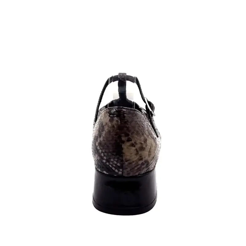 Ivoire Salomé Ballerina Flats 38436-c1 Taupe krybdyr mønster læder Ivoire Chaussures