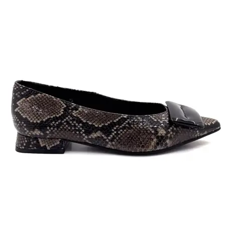 Ivoire Ballerina Flat 2767-c2 Leather Reptile Pattern Taupe €139.00