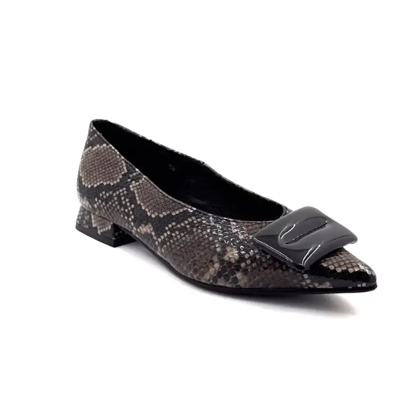 Ivoire ballerinaskor 2767-c2 Taupe reptilmönster läder Ivoire Chaussures