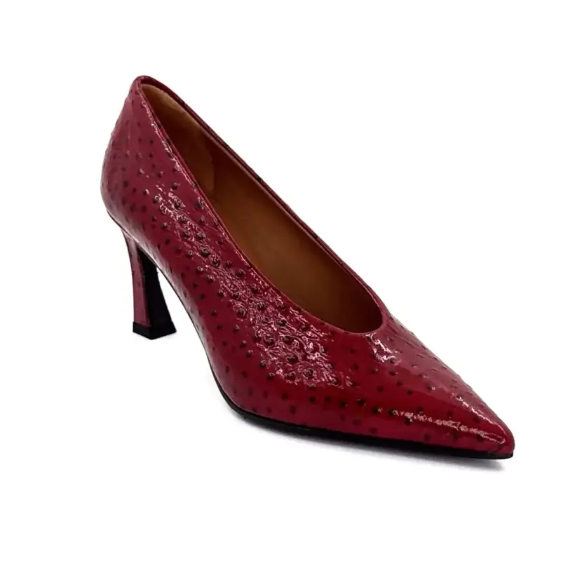 Ivoire pumps S244 F067 Strutsläder Bordeaux Lack Ivoire Chaussures