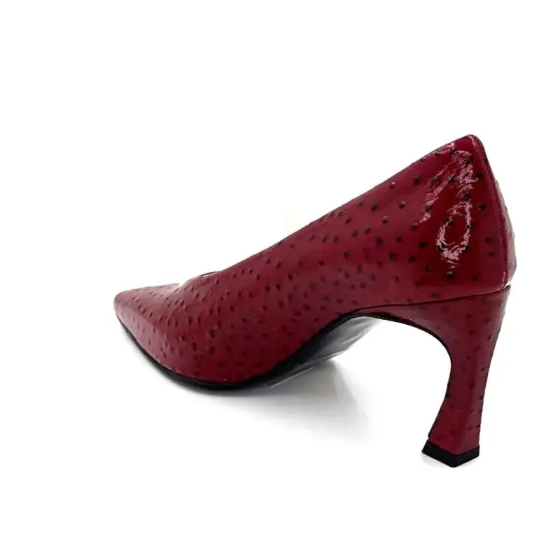 Ivoire pumps S244 F067 Strutsläder Bordeaux Lack Ivoire Chaussures
