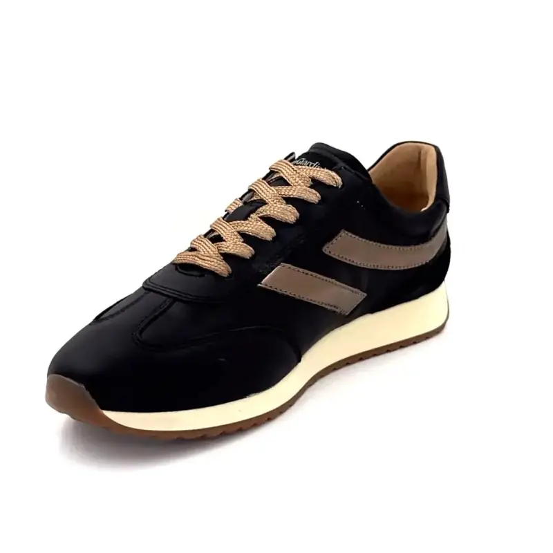 Basket Nero Giardini 17320 Cuir Noir Ivoire Chaussures