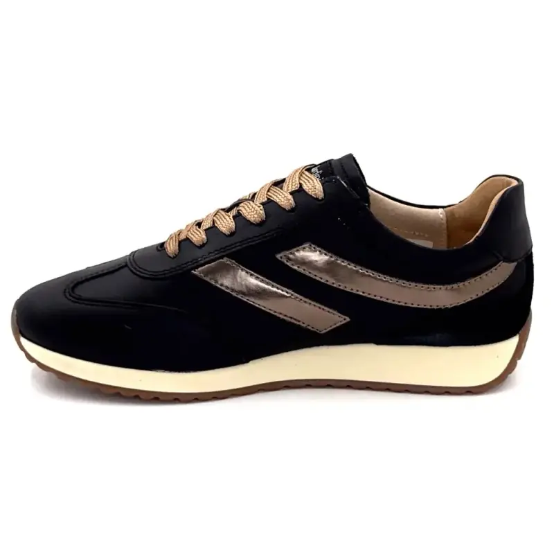 Nero Giardini 17320 zwart leren sneaker Ivoire Chaussures
