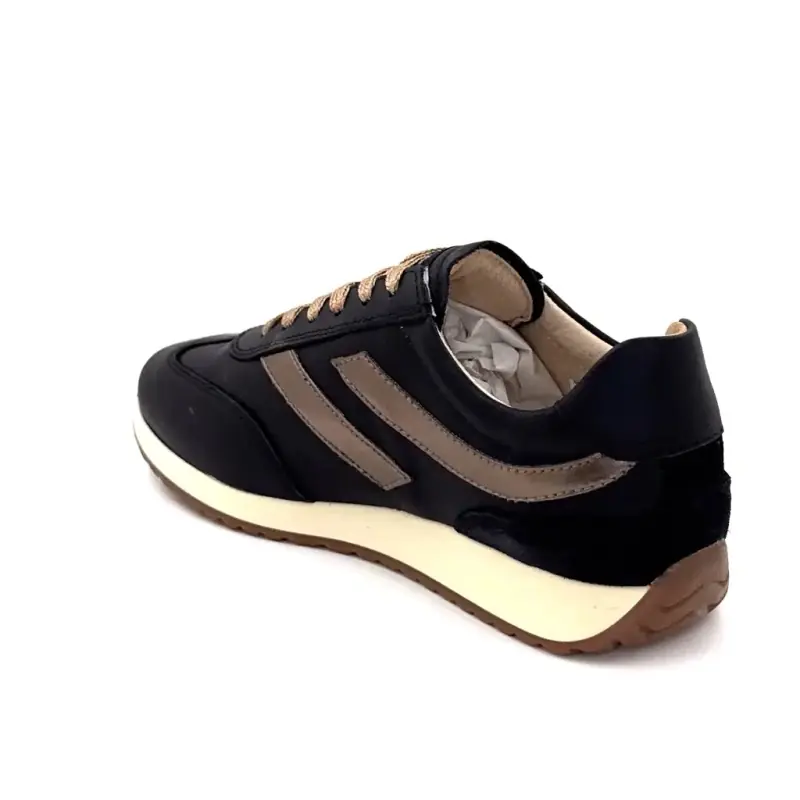 Basket Nero Giardini 17320 Cuir Noir Ivoire Chaussures