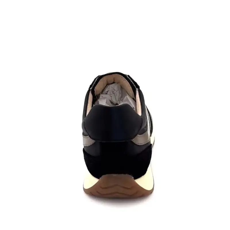 Basket Nero Giardini 17320 Cuir Noir Ivoire Chaussures