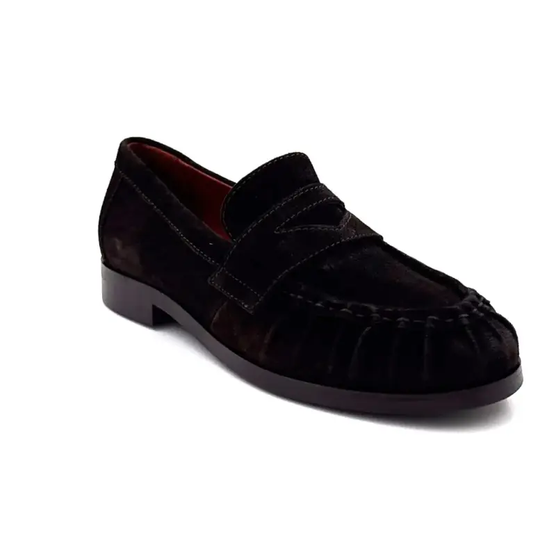 Mjus N32101 Kaffebrune ruskindsloafers Ivoire Chaussures