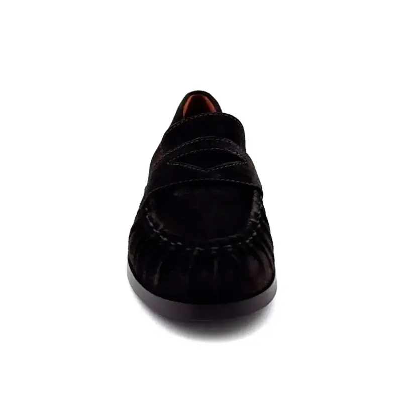 Mjus N32101 Kaffeebraune Wildleder-Loafer Ivoire Chaussures