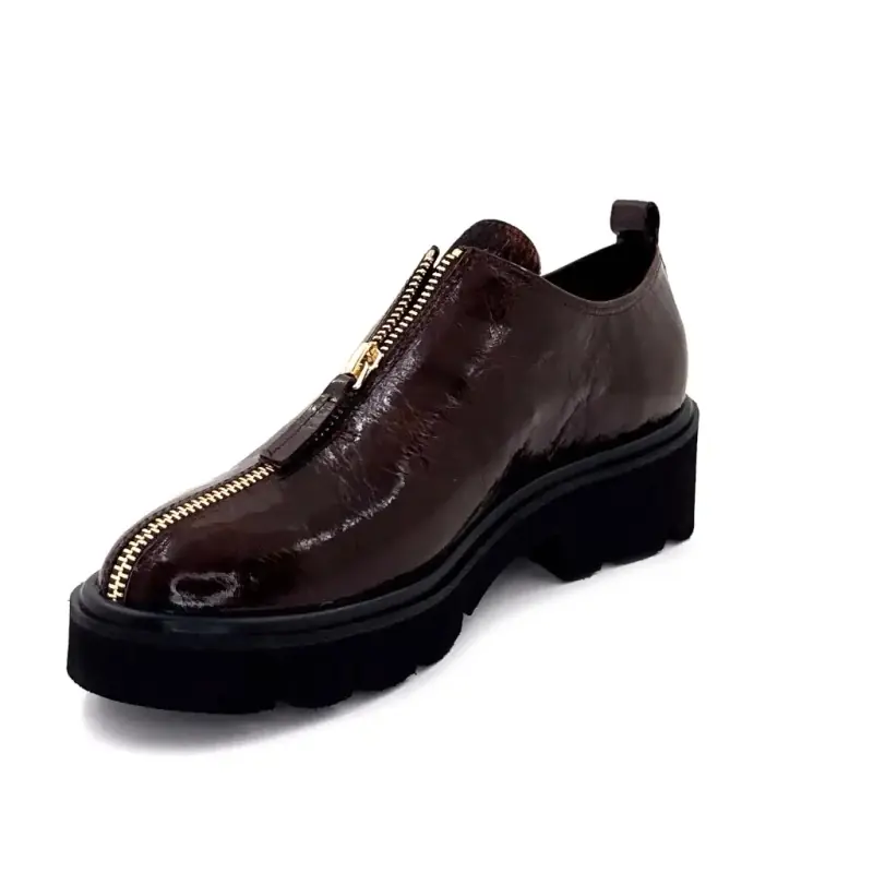 Ivoire Derbies 25-27116-C1 Braunes Lackleder Pony Ivoire Chaussures