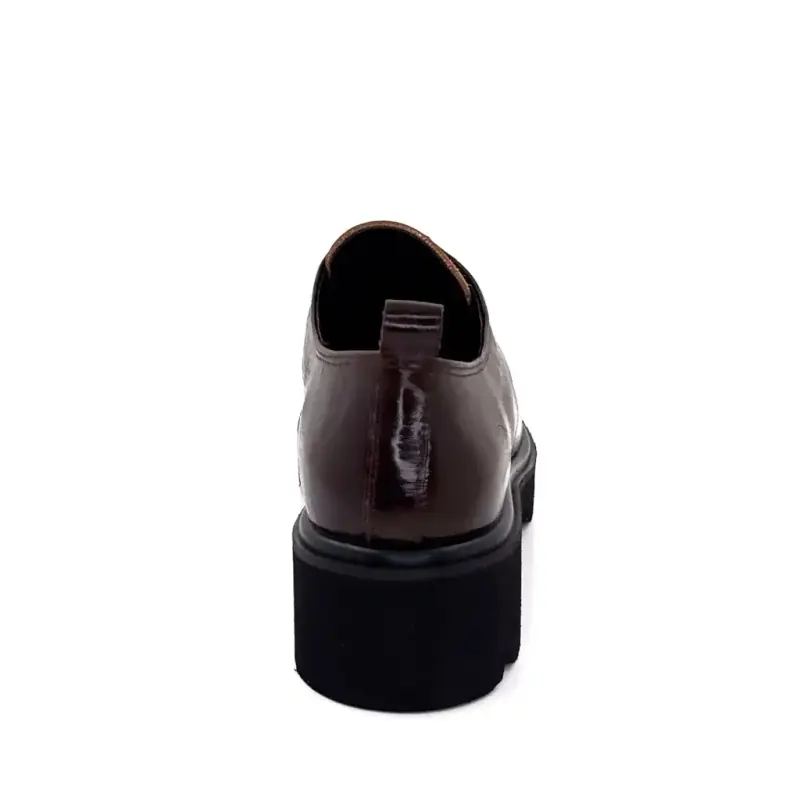 Sapatos Derby Ivoire 25-27116-C1 em couro envernizado marrom para pônei Ivoire Chaussures
