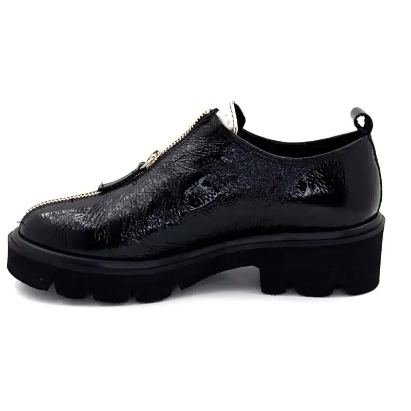Ivoire Derbies 25-27116-C1 Schwarzes Lackleder Pony Ivoire Chaussures