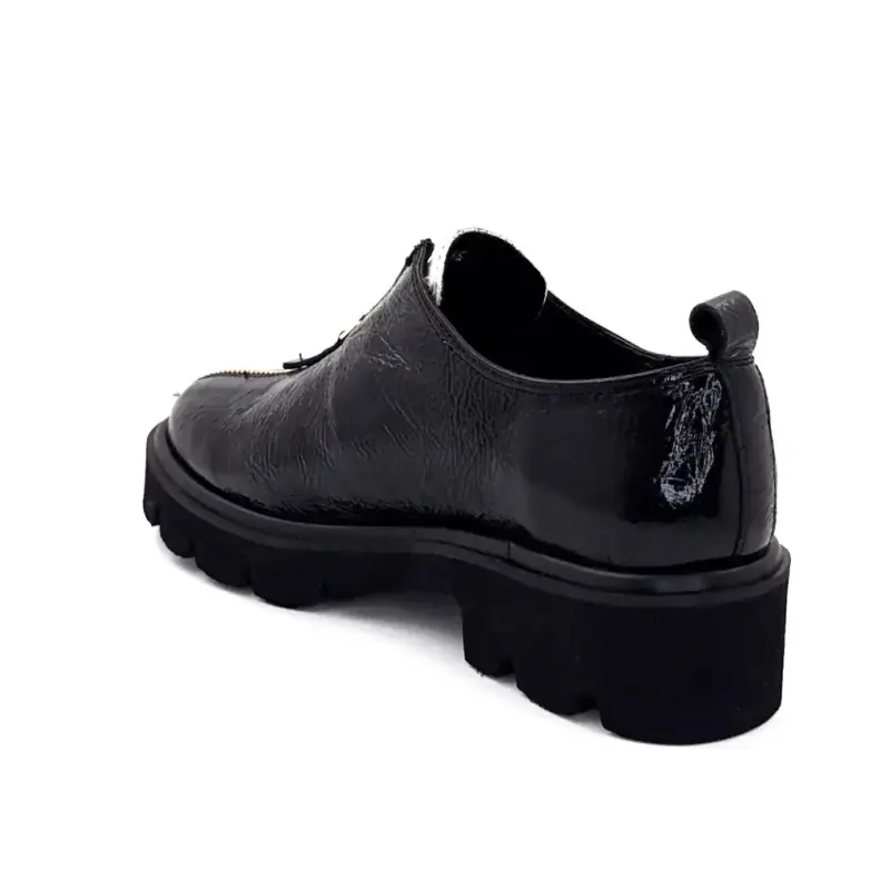 Ivoire Derbies 25-27116-C1 Schwarzes Lackleder Pony Ivoire Chaussures