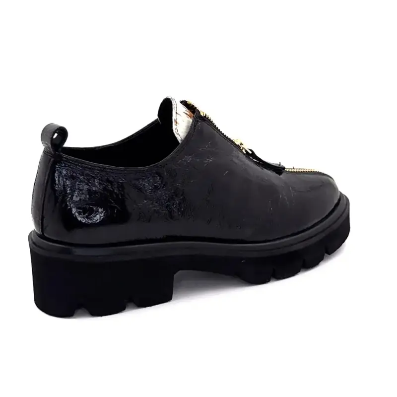 Sapatos Derby Ivoire 25-27116-C1 em couro envernizado preto para pônei Ivoire Chaussures