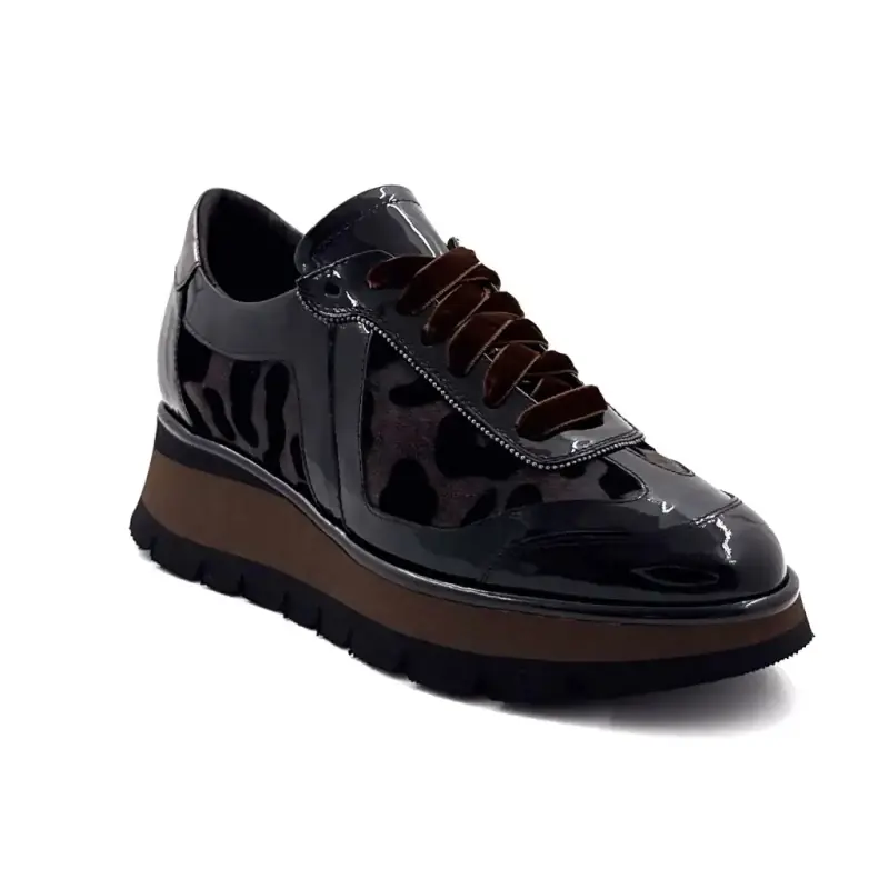 Zapatillas Ivoire m156m 43401, charol negro. Ivoire Chaussures