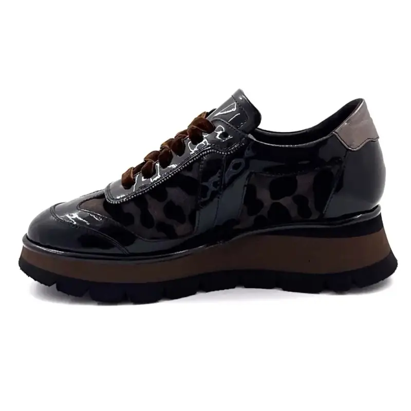 Ivoire joggesko m156m 43401 Svart lakkskinn Ivoire Chaussures