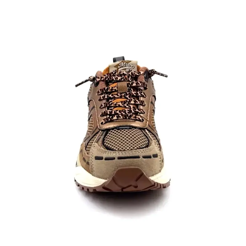 Baskets MRP Melrose Cuir Multi Métal & Daim Taupe Ivoire Chaussures