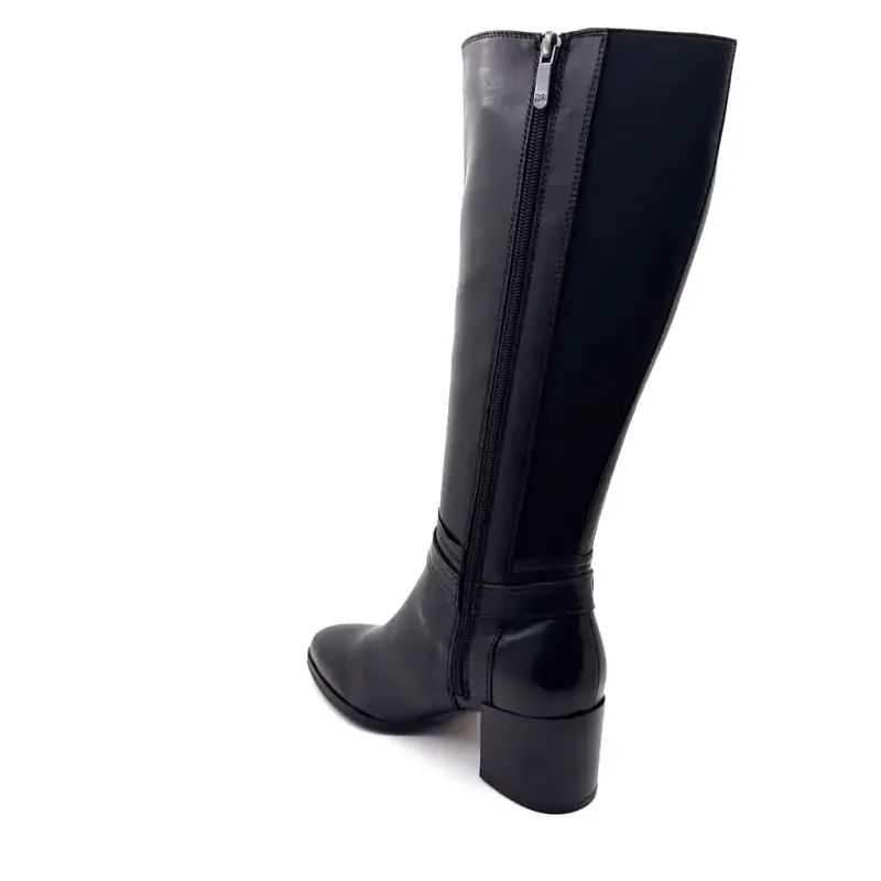 Guarda gli stivali Sky Boots Taylor-48 in pelle nera Ivoire Chaussures