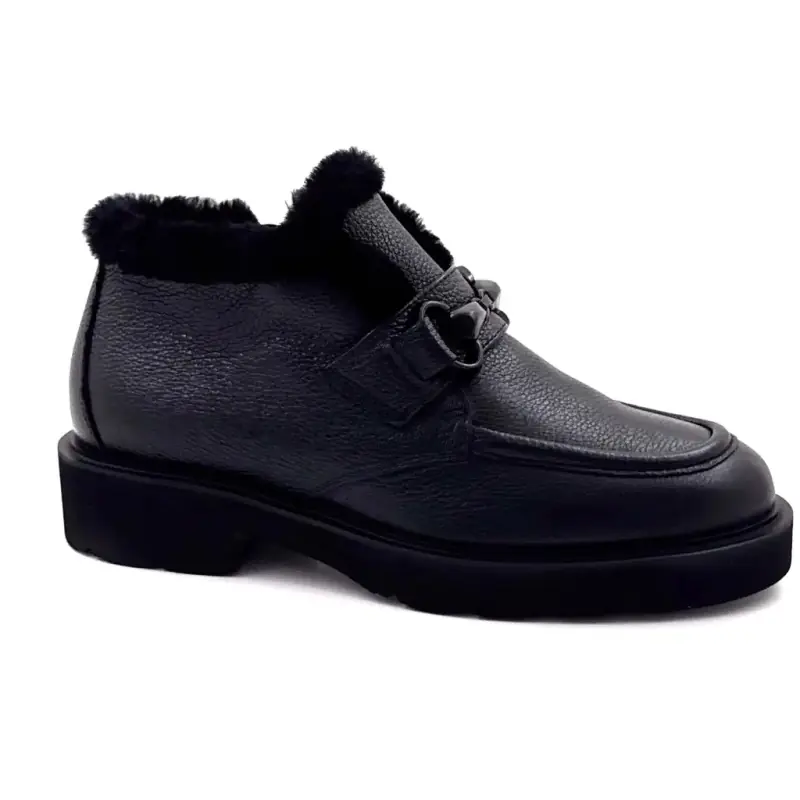 Ivoire Stiefeletten L605T 31281 Schwarzes Leder Ivoire Chaussures