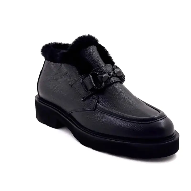 Ivoire Booties L605T 31281 Black Leather Ivoire Chaussures