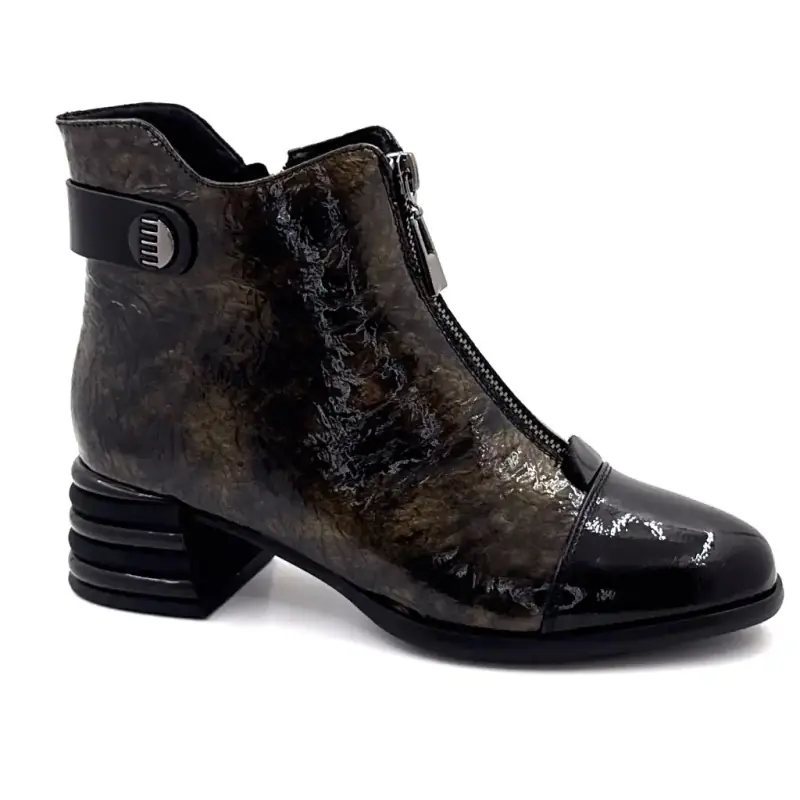 Botines color Ivoire negro y dorado Ivoire Chaussures