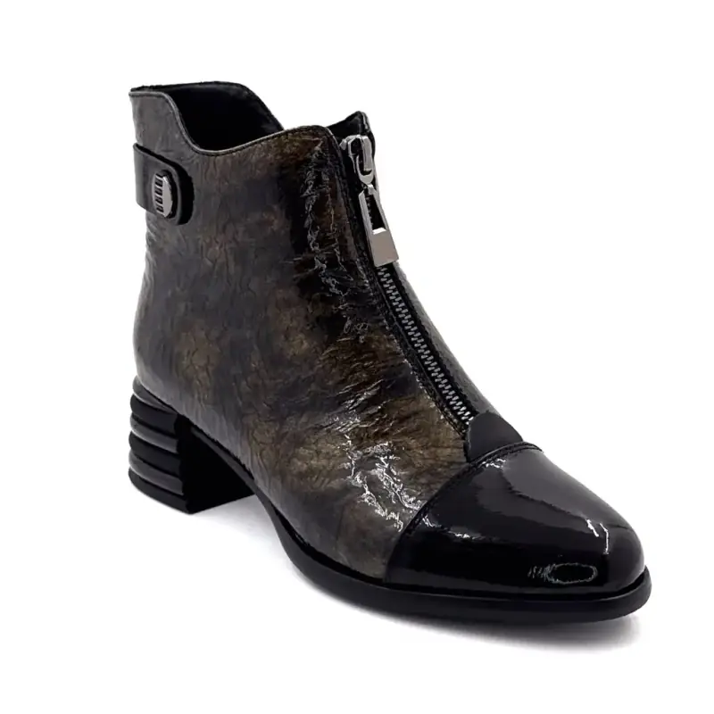 Ivoire ankelboots Sarlaw2612 Svart & Guld lackskinn Ivoire Chaussures