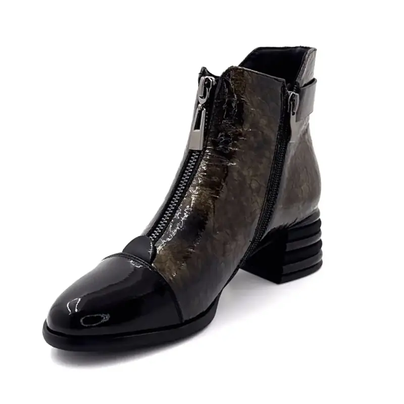 Ivoire ankelboots Sarlaw2612 Svart & Guld lackskinn Ivoire Chaussures