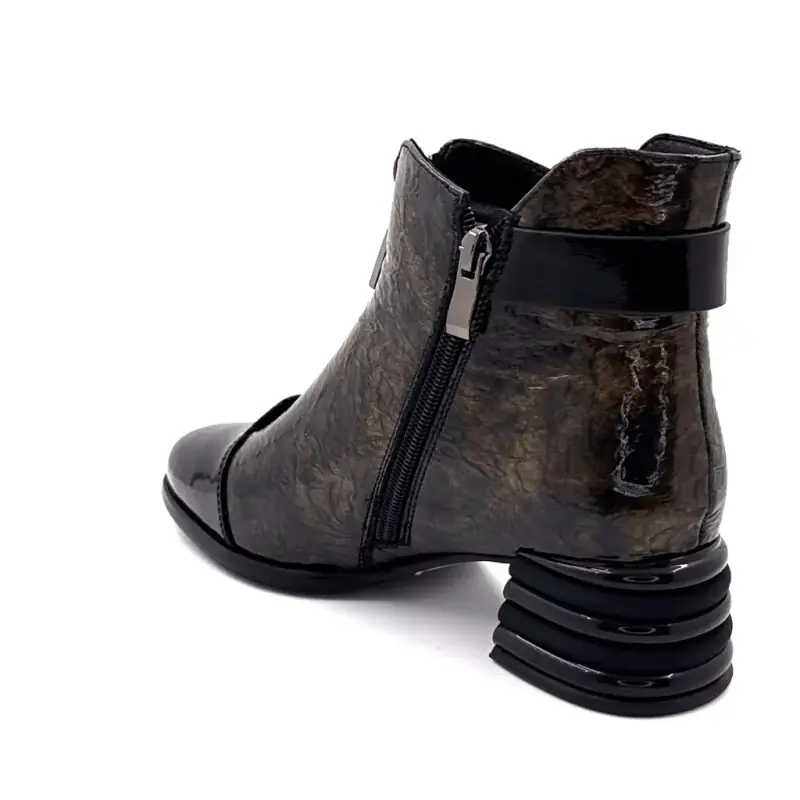 Botines color Ivoire negro y dorado Ivoire Chaussures