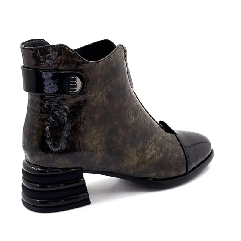 Ivoire ankelstøvler Sarlaw2612 Sort & Guld laklæder Ivoire Chaussures