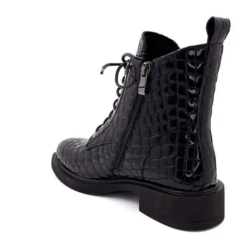 Sarlaw2602 Ivoire bokacsizma lakkbőrből, kókuszfekete Ivoire Chaussures