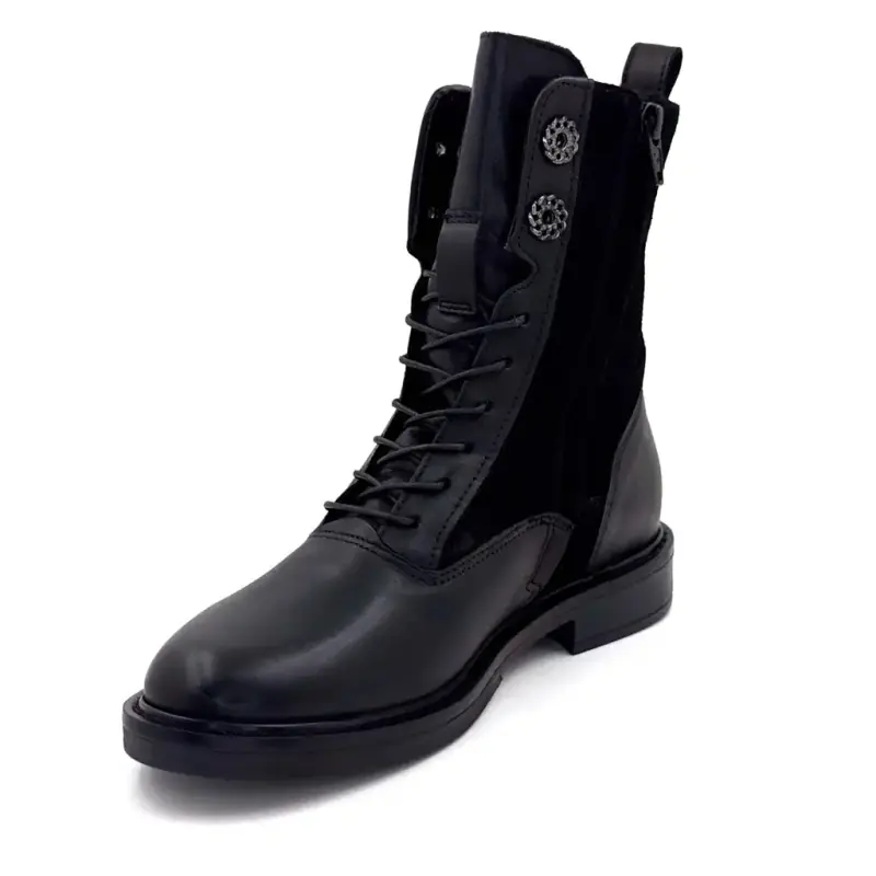 Mjus ankelstøvler t81233 Læder & Ruskind Sort Ivoire Chaussures
