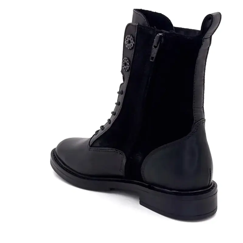 Mjus bokacsizma t81233 bőr és velúr fekete Ivoire Chaussures