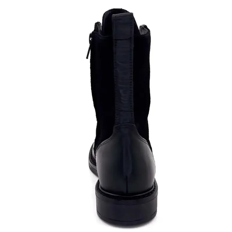 Mjus bokacsizma t81233 bőr és velúr fekete Ivoire Chaussures
