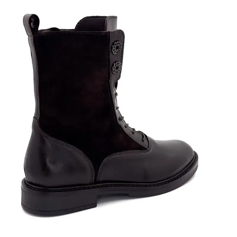 Mjus t81233 ankle boots in brown leather and suede Ivoire Chaussures