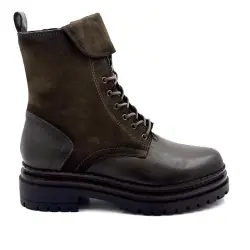 Mjus L97213 bokacsizma khaki bőrből és velúrból %price%