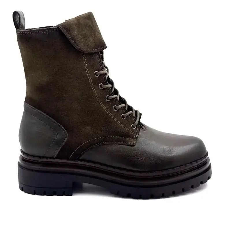Mjus L97213 Stiefeletten aus khakifarbenem Leder und Wildleder 179,00&nbsp;€
