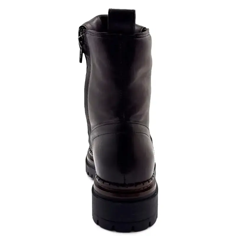 Mjus L97213 Stiefeletten, braunes Leder Ivoire Chaussures