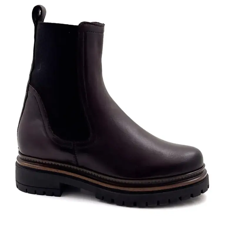 Botas de cano curto Mjus T60204, em couro bordô Ivoire Chaussures