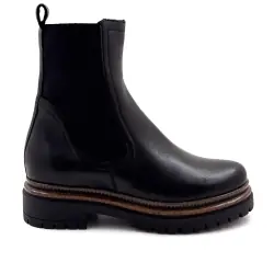Ghete din piele neagră Mjus T60204, talpă înaltă %price%