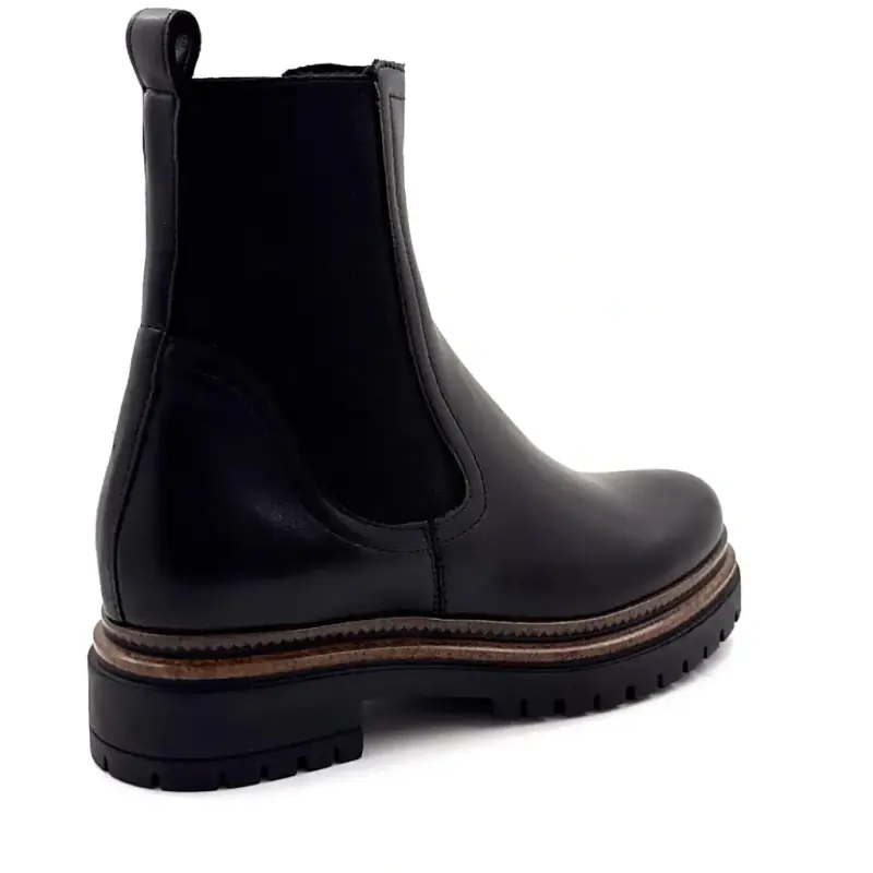Mjus T60204 Sorte Læder Ankelstøvler Ivoire Chaussures