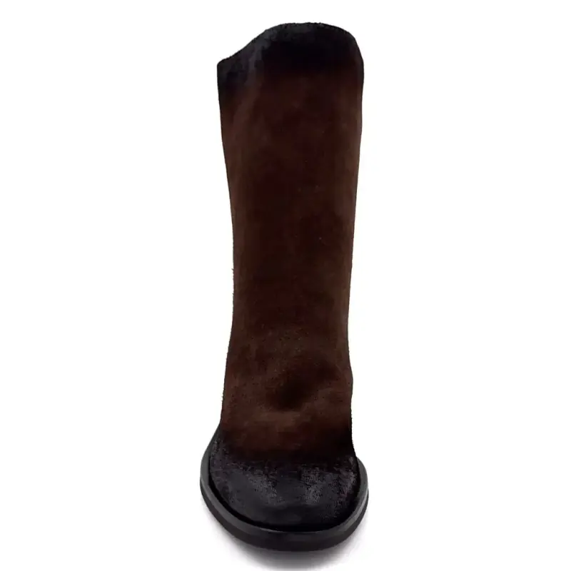 Stivaletti con tacco Metisse TC2177 in camoscio marrone Ivoire Chaussures