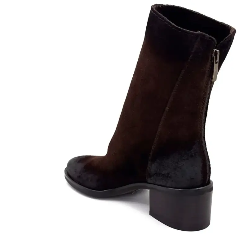 Stivaletti con tacco Metisse TC2177 in camoscio marrone Ivoire Chaussures