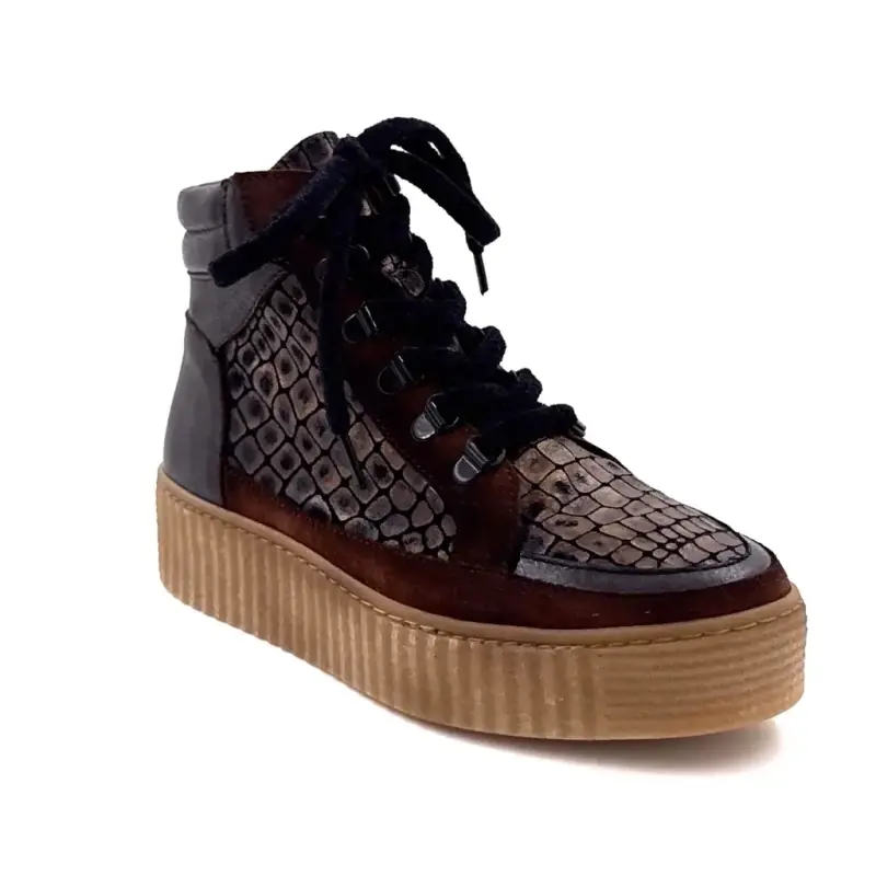 Ivoire Swale High-Top Sneakers in Bronze Leather Ivoire Chaussures