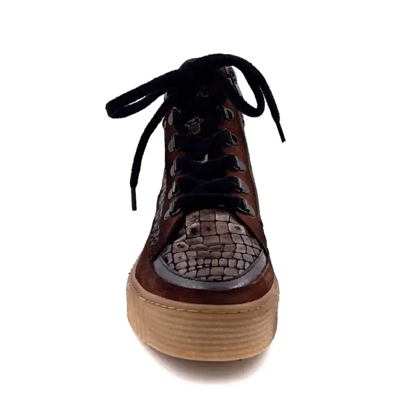 Ivoire Swale High-Top Sneakers aus bronzefarbenem Leder Ivoire Chaussures