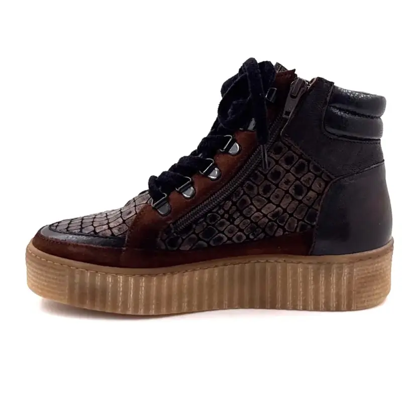 Ivoire Swale High-Top Sneakers in Bronze Leather Ivoire Chaussures