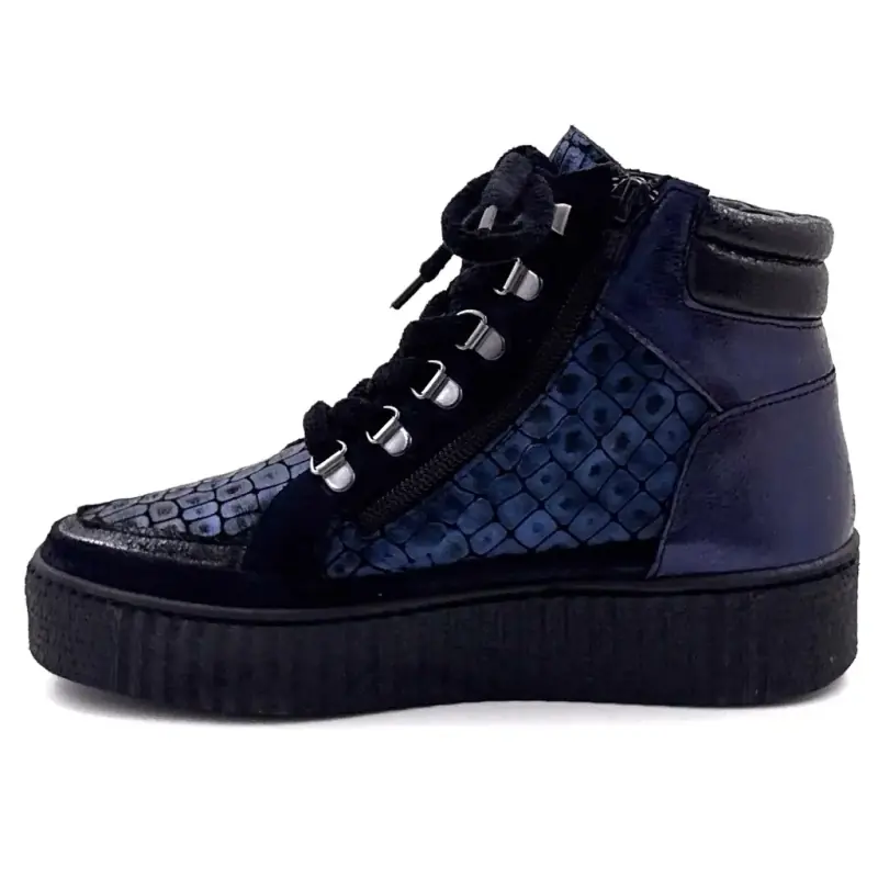 Baskets Montante Ivoire Swale Cuir Bleu Ivoire Chaussures