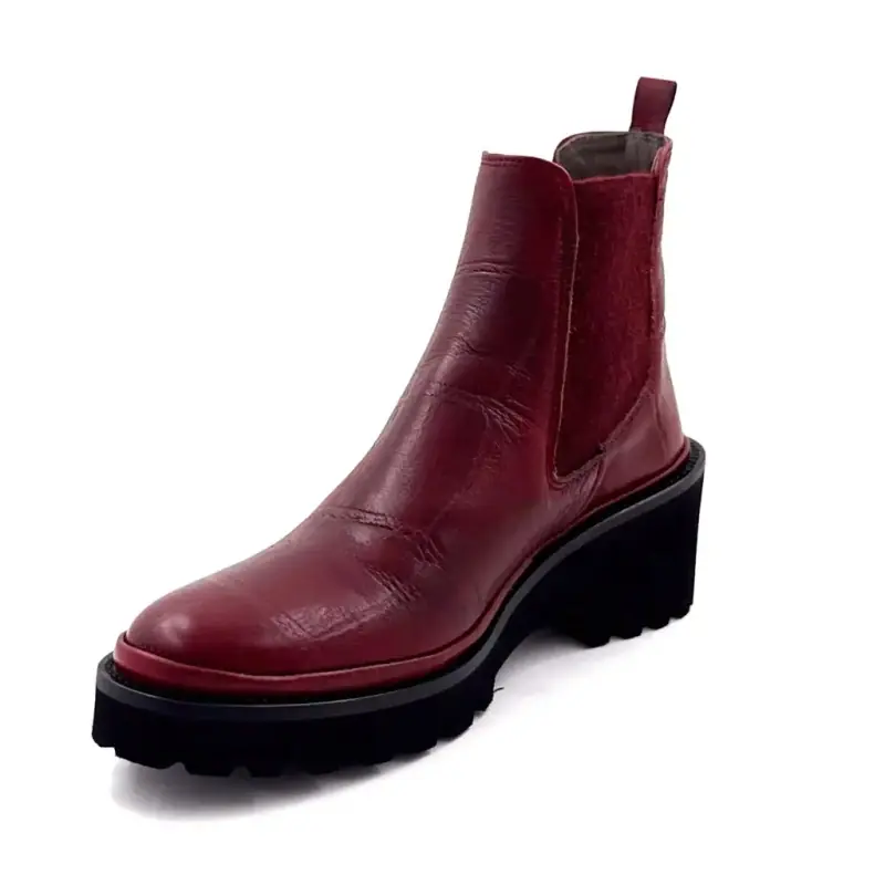 Bottines XSA 9176 F520 Cuir Coco Bordeaux Ivoire Chaussures